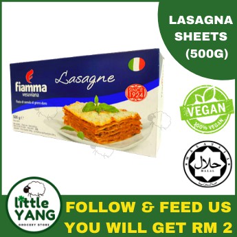 Little Yang] Fiamma Lasagna Sheet Pasta 500G/16 Sheets Halal Premium Wheat  Food Staple France | Shopee Malaysia
