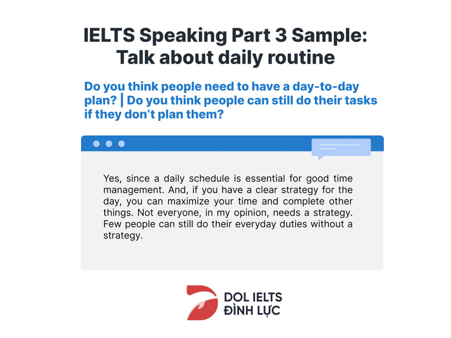 Talk About Your Daily Routines - Ielts Speaking Sample