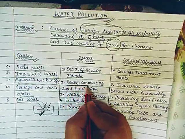 Water Pollution : Meaning , Causes , Effects And Control Measures - Youtube